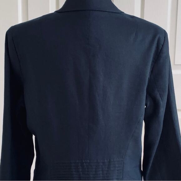 Banana Republic Factory Blazer Jacket Navy Blue Linen Lightweight Career Size 10 - Picture 5 of 12